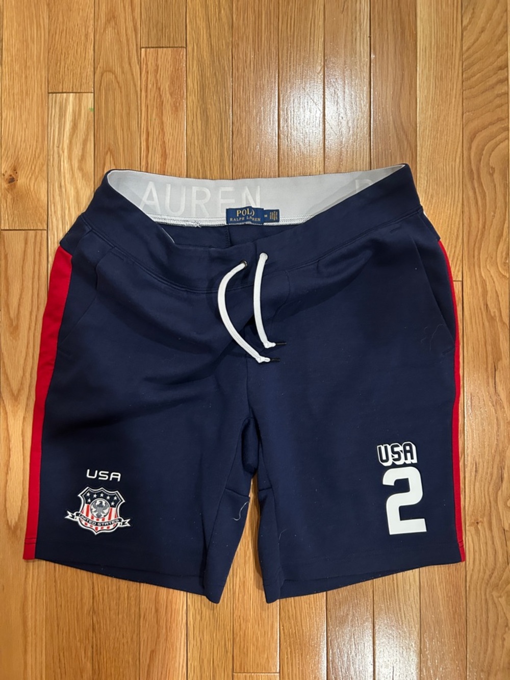 Polo Ralph Lauren Team USA Men’s Double Knit Tech Fleece Shorts Navy Size Medium